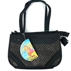 The Last Straw Holiday Fair Handbag Black Vintage Shoulder Bag Purse Brand New